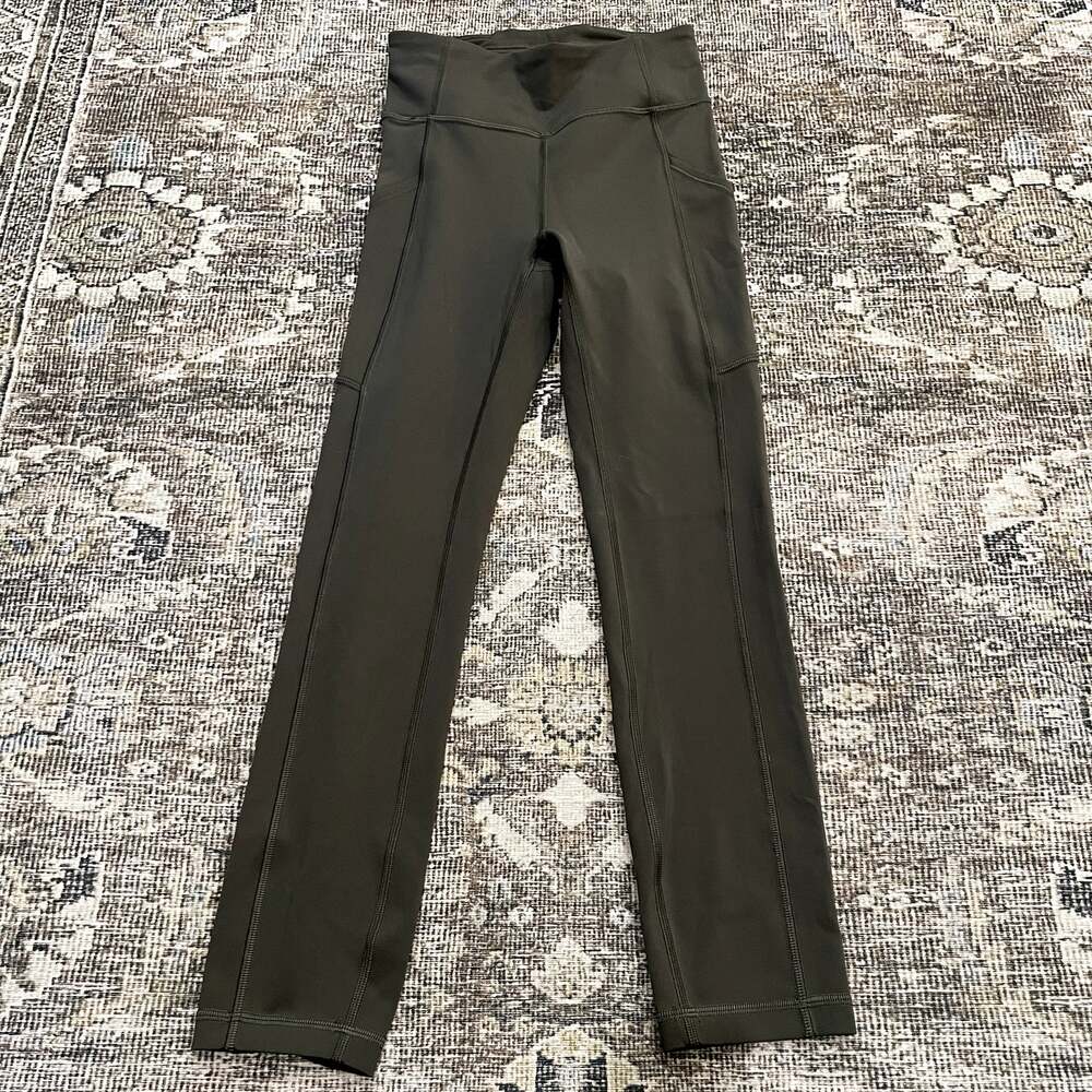 Lululemon Invigorate High-Rise Crop 23" Dark Olive Women's Size 2